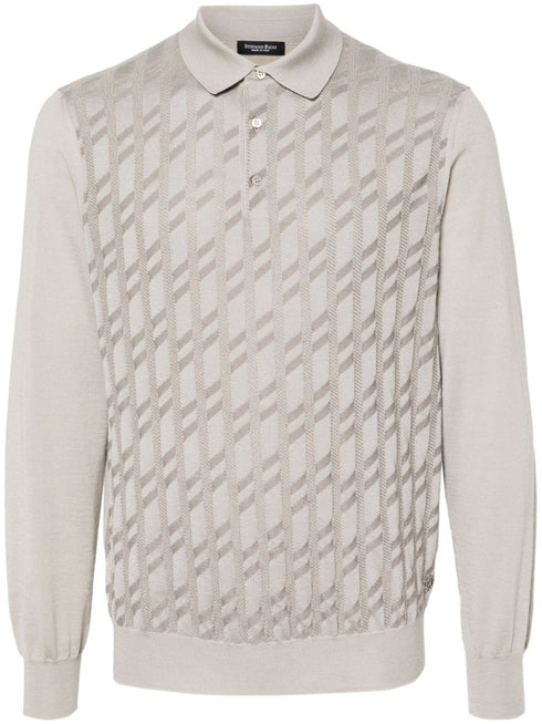 patterned-jacquard polo shirt